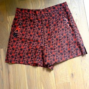 Silk and linen shorts